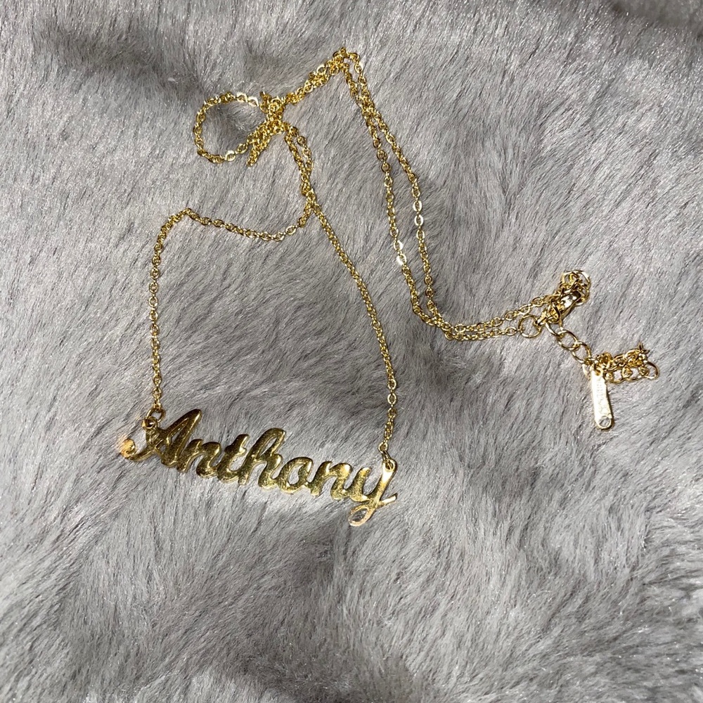 ANTHONY gold plated name necklace